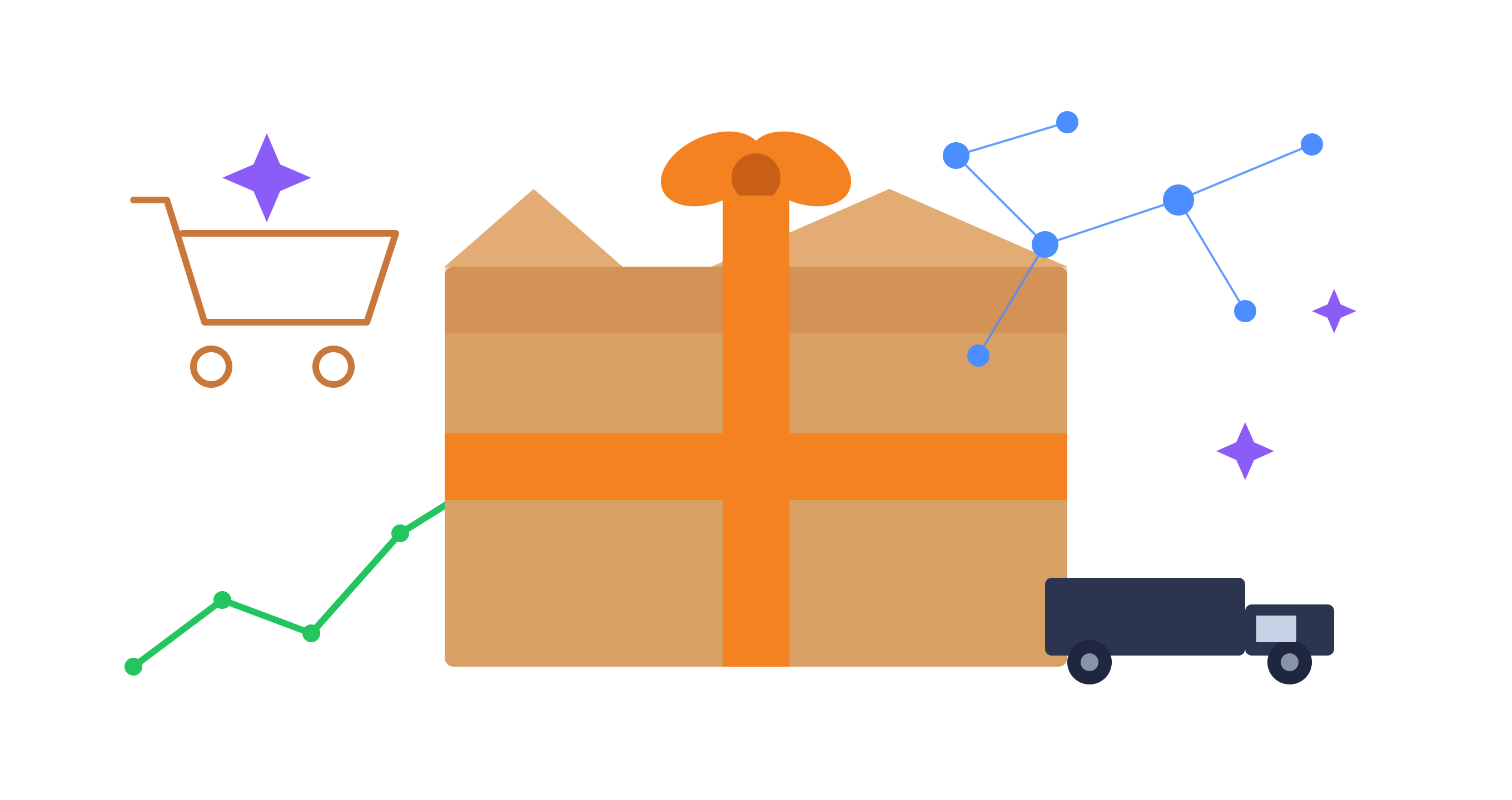 Ilustraci&oacute;n de dropshipping con inteligencia artificial